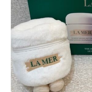 La Mer Teal and White Plush Bag Charm